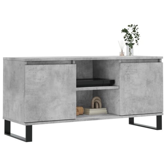 TV benk betonggrå 104x35x50 cm konstruert tre TV benk betonggrå 104x35x50 cm konstruert tre