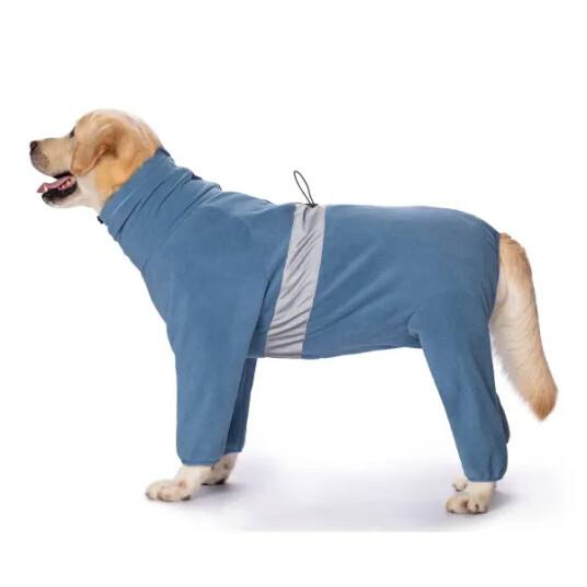 Blågrå Fleece Heldress Til Hund Varmende Fleecedress