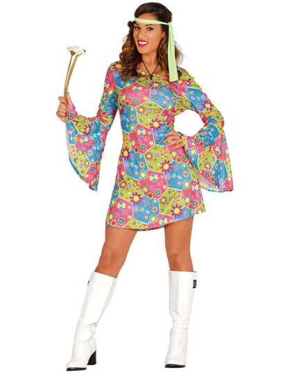 Flower Power Damekostyme Flower Power Damekostyme