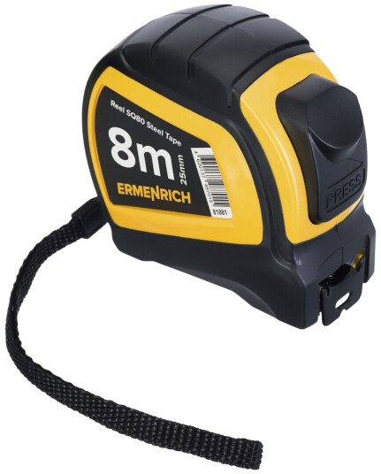 Ermenrich Reel SQ80 Selvopptrekkende målebånd 8 m Ermenrich Reel SQ80 Selvopptrekkende målebånd 8 m