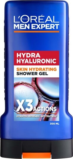 L'Oréal Paris Men Expert Hydra Hyaluronic Shower Gel For Normal Skin 300 Ml Transparent