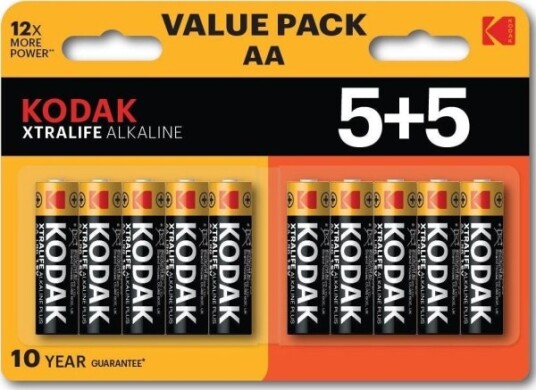 Kodak Xtralife AA Alkaline Batterier 10 stk. Kodak Xtralife AA Alkaline Batterier 10 stk.