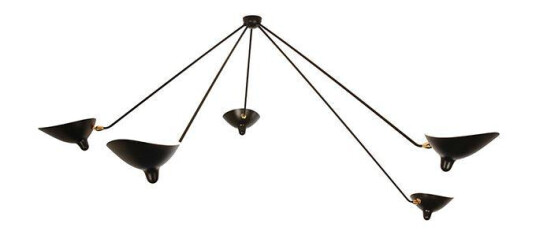 Serge Mouille Plafonnier Araigne 5 Taklampe Sort & Messing Fast Serge Mouille Plafonnier Araigne 5 Taklampe Sort & Messing Fast