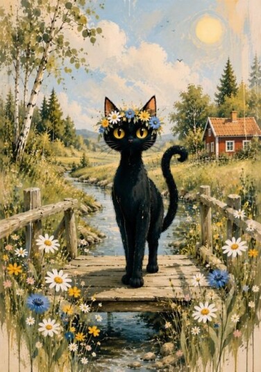 Plakat Katt på Bro