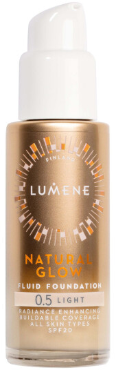 Lumene Natural Glow Fluid Foundation SPF20 0.5 Light 30ml Fuktighetsgivende Vegansk Lumene Natural Glow Fluid Foundation SPF20 0.5 Light 30ml Fuktighetsgivende Vegansk