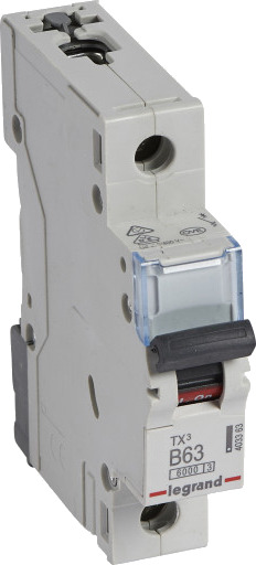 Legrand 10 stk TX³ MCB automatsikring B63 1P 1M 6/6kA