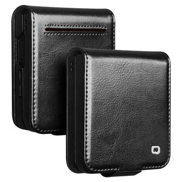 Qialino Samsung Galaxy Z Flip7 Classic Lommebok deksel I Lær   Svart