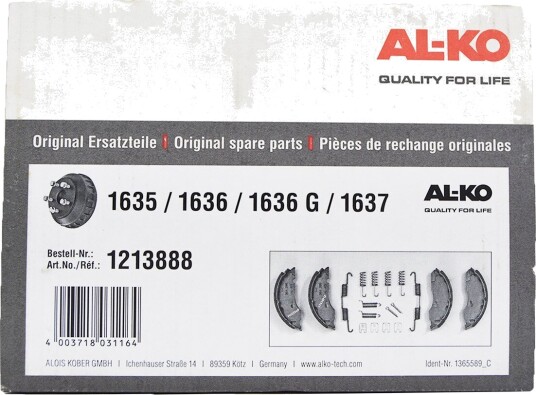 AL-KO Bremseskosett 1635/36/37