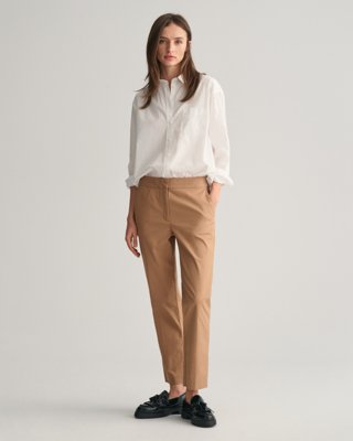 Gant Smale chinos i glatt bomullsblanding WARM KHAKI 40 Gant Smale chinos i glatt bomullsblanding WARM KHAKI 40