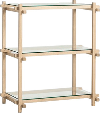 HAY Woody Shelving 2.0 Bokhylle Liten Mandel Hvit/Glass HAY Woody Shelving 2.0 Bokhylle Liten Mandel Hvit/Glass