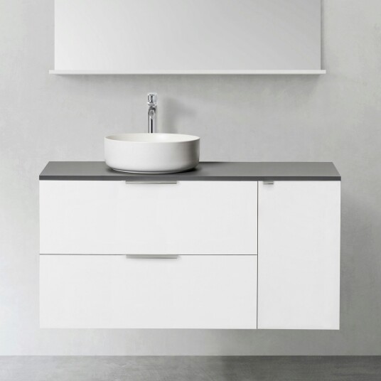Hafa Shape 1100 Servantskap m/2 skuffer 110x45,3x53,5 cm Push Antrasittgrå