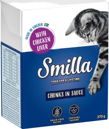 Smilla Våtfôr Biter I Saus Kyllinglever 6 X 370 G