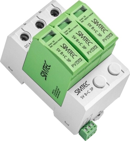 Simet Overspenningsvern SV B+C 3P Simtec For Solcelle Simet Overspenningsvern SV B+C 3P Simtec For Solcelle