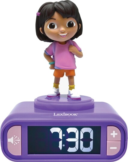 Dora The Explorer Vekkeklokke Med Nattlampe