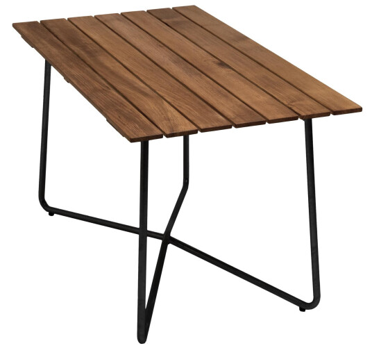 Grythyttan Stålmöbler Bord B25A Teak/svart 120 x 70 cm Natur