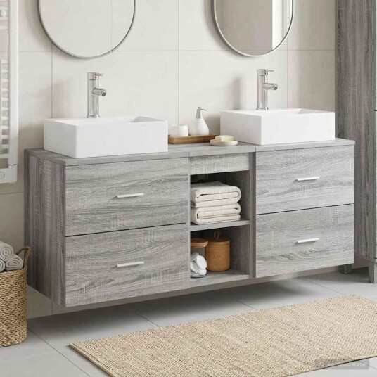vidaXL Baderomsskapsett 3 stk. GrÄ Sonoma 49,5 x 41 x 62,5 cm vidaXL Baderomsskapsett 3 stk. GrÄ Sonoma 49,5 x 41 x 62,5 cm