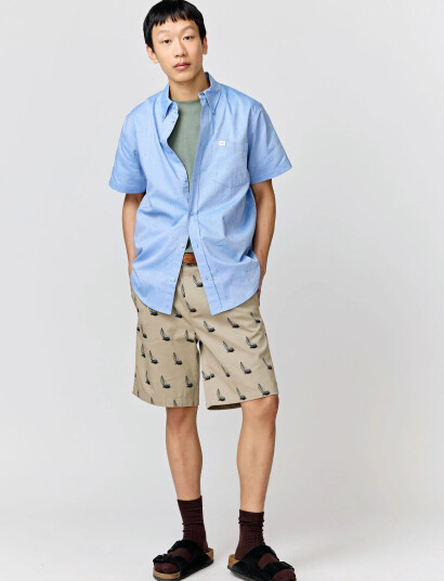 Makia Anchors Shirt - Blue - M