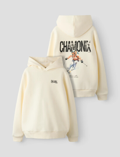 LMTD Nlmskiing Ls Sweat W. Hood Cream 158 164 LMTD Nlmskiing Ls Sweat W. Hood Cream 158 164