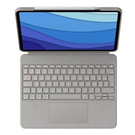 Logitech Combo Touch - keyboard and folio case - with trackpad - AZERTY - French - sand - Tastatur & Foliosett - Fransk - Beige