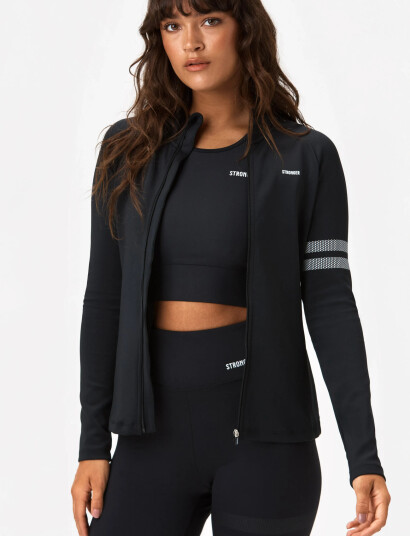 STRONGER Signature Zip Jacket   Black   XS