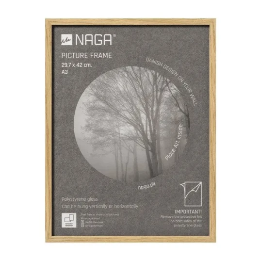 Naga Photo Frame Oak Wood 29 7X42