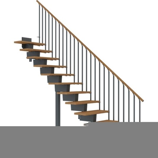 Dolle Dubai Rett Trapp Antracit 7016 classic Iii oljet Eik 80 12 Loddrett Høyde 221 273cm