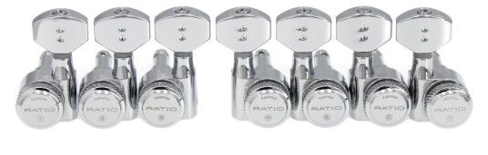 Graph Tech Prl-8521-C7 Ratio Electric Locking Machine Heads 4 + 3 - Chrome