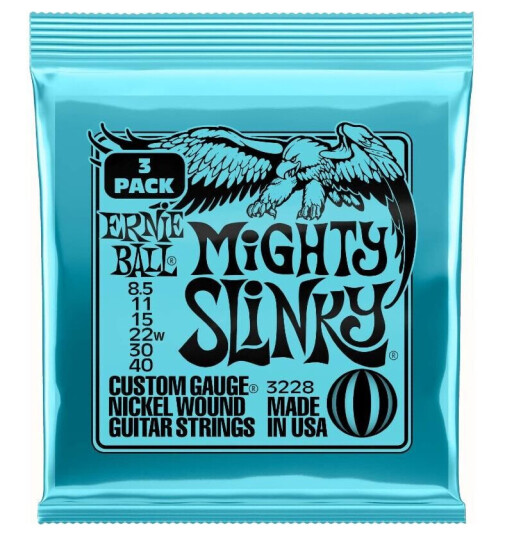 Ernie Ball Eb-3228 Mighty Slinky Nickel 0085-040 3-Pack
