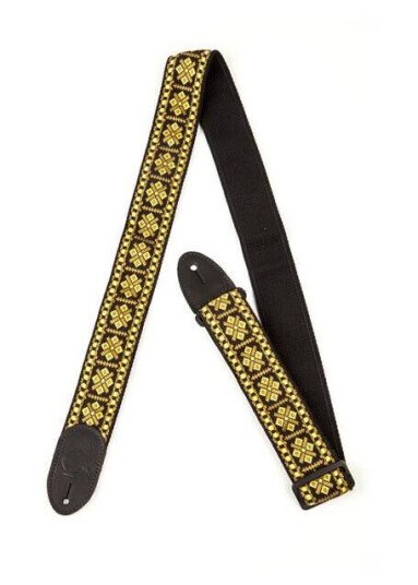 Gretsch G Brand Strap Diamond Black Ends Gretsch G Brand Strap Diamond Black Ends