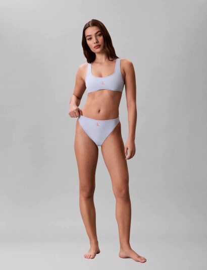 Calvin Klein High Leg Bikini   Blue   M
