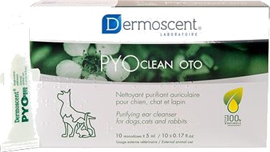 Dermoscent Pyoclean ørerens hund, katt og kanin 10x5 ml