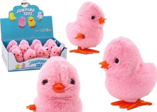 Leantoys Hoppende Kylling Som Snurrer Kosedyrleketøy Rosa