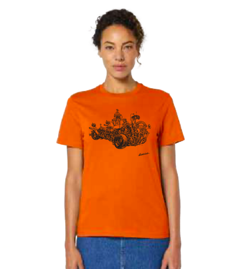 Huset Aukrust Reodor og Il tempo gigante Orange t-skjorte M