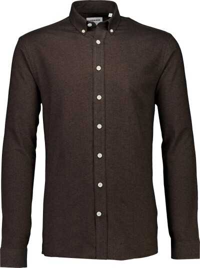 Lindbergh Mélange Brushed Shirt L/S Regular Brown M