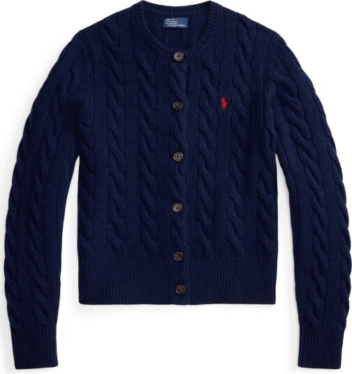 Polo Ralph Lauren 2/15 80 20 W/Cs Rws Sweater Cardiga SPRING NAVY HEATH L
