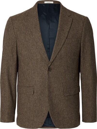 Selected Slmslim Reed Wool Blz Noos MEDIUM BROWN MELANGE 48