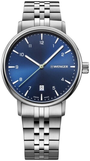 Wenger Herreklokke 01.1731.121 Blå/Stål Ø40 mm
