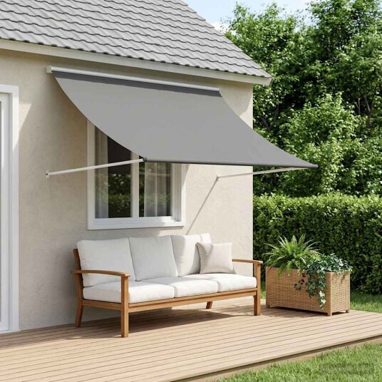vidaXL Markise Lysegrå 250 x 150 cm 180 g / m² Polyester med PU belegg