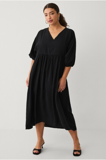 Ellos Plus Collection Kjole med v hals Svart
