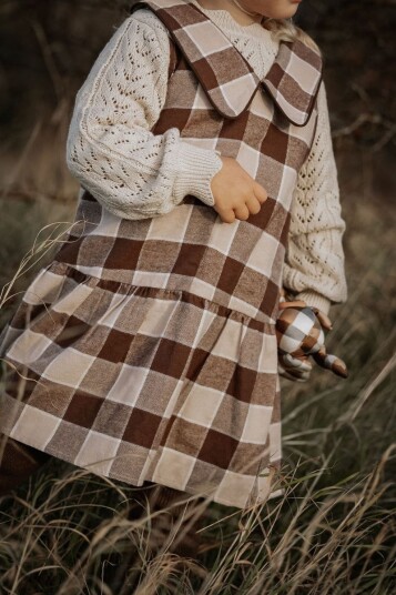 Fliink Cody Spencerdress Woven Humus Check (116 / 6 år)