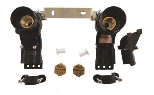 Unite double 15 mm x 12 wall connection push black