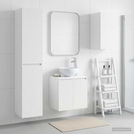 vidaXL Baderomsinnredningssett 3 stk. Hvit 33 x 34,5 x 160 cm