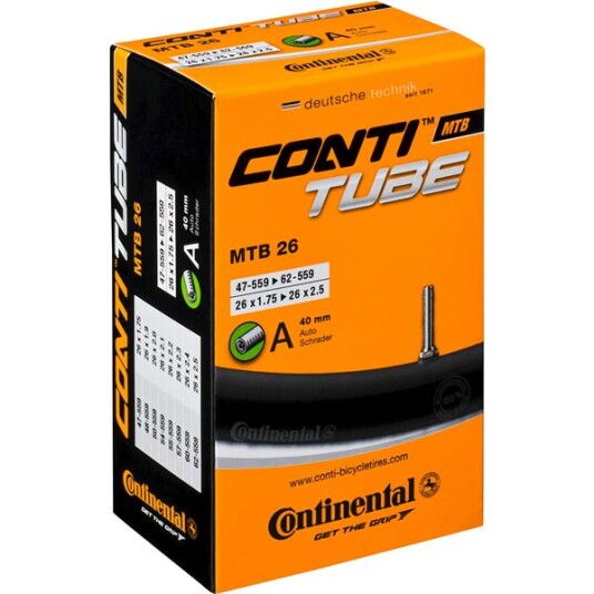 Continental Mtb, Bilventil, 26 X 1,75-2,50" Slange Continental Mtb, Bilventil, 26 X 1,75-2,50" Slange
