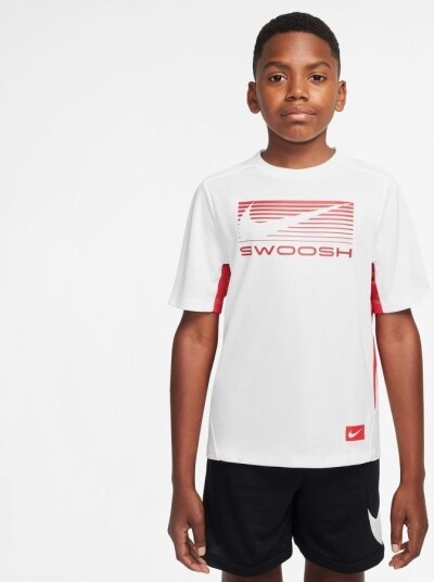 Nike Trenings T Skjorte Multi GX Hvit/Rød Barn størrelse M: 137 147 cm
