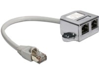 Delock RJ45 Port Doubler - Ethernet 100Base-TX-splitter - RJ-45 (hann) til RJ-45 (4-pin) (hunn) - 15 cm Delock RJ45 Port Doubler - Ethernet 100Base-TX-splitter - RJ-45 (hann) til RJ-45 (4-pin) (hunn) - 15 cm