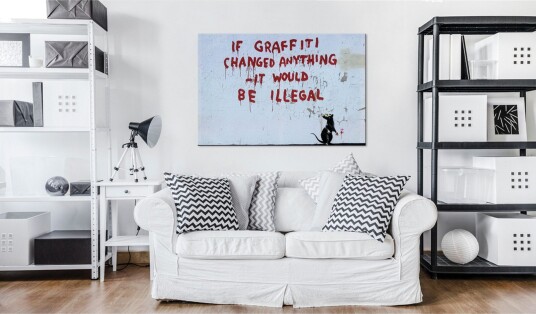 Tavle If Graffiti Changed Anything By Banksy 90X60 Artgeist sp. z o. o.
