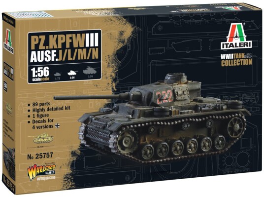 Italeri Panzerkampfwagen III JLMN Stridsvogn 1:56