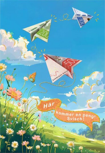 Dynäs Import Kort Her Kommer en Peng! Svisj! 72182