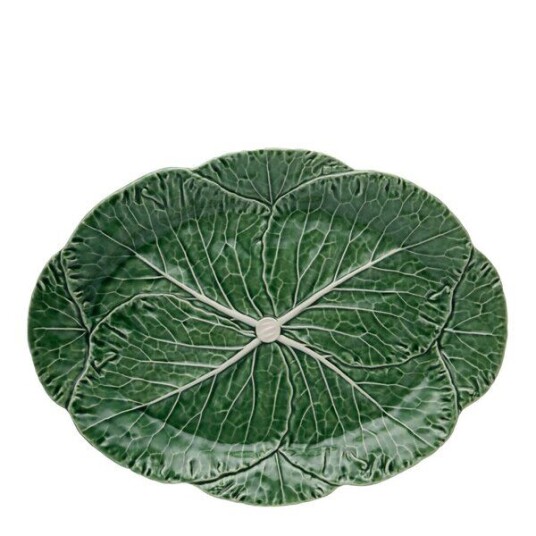Bordallo Pinheiro Cabbage serveringsfat 43x32 cm kålblad grønn Bordallo Pinheiro Cabbage serveringsfat 43x32 cm kålblad grønn