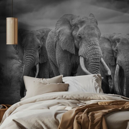 Tapet – Elefantsafari scene Tapet – Elefantsafari scene